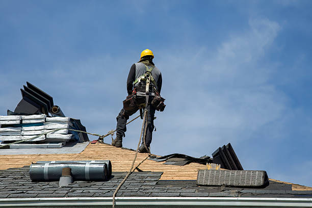Professional Gutter Installation technician working in Galena, OH